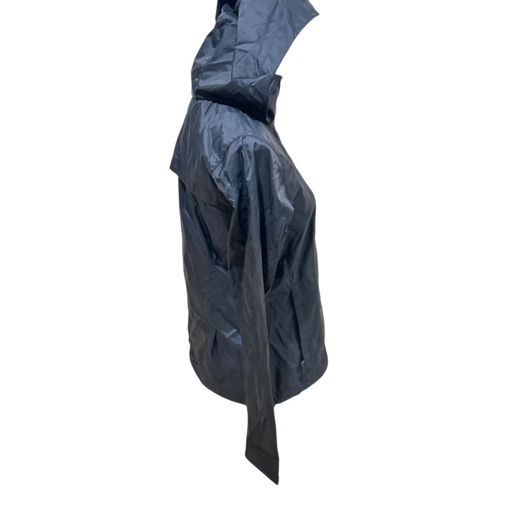 Columbia Black hooded rain nylon windbreaker zip up Jacket zip pockets small - Picture 5 of 9